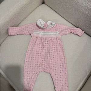 Magnolia Baby Pink and White Polka Dot Kids One Piece